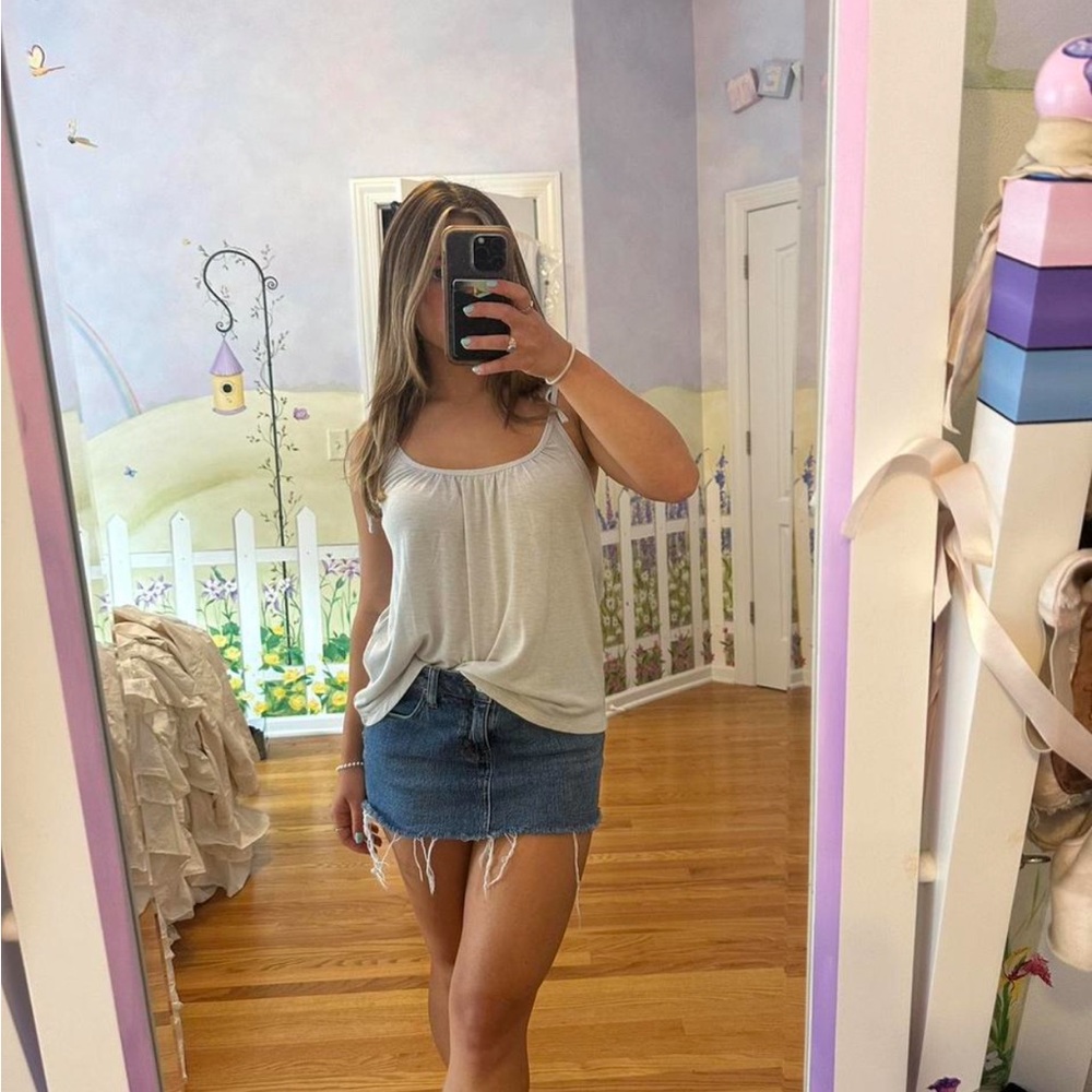 Madewell flowy tank top with tie sleeves